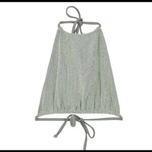 JADE SWIM green Gia terricloth halter neck bikini top